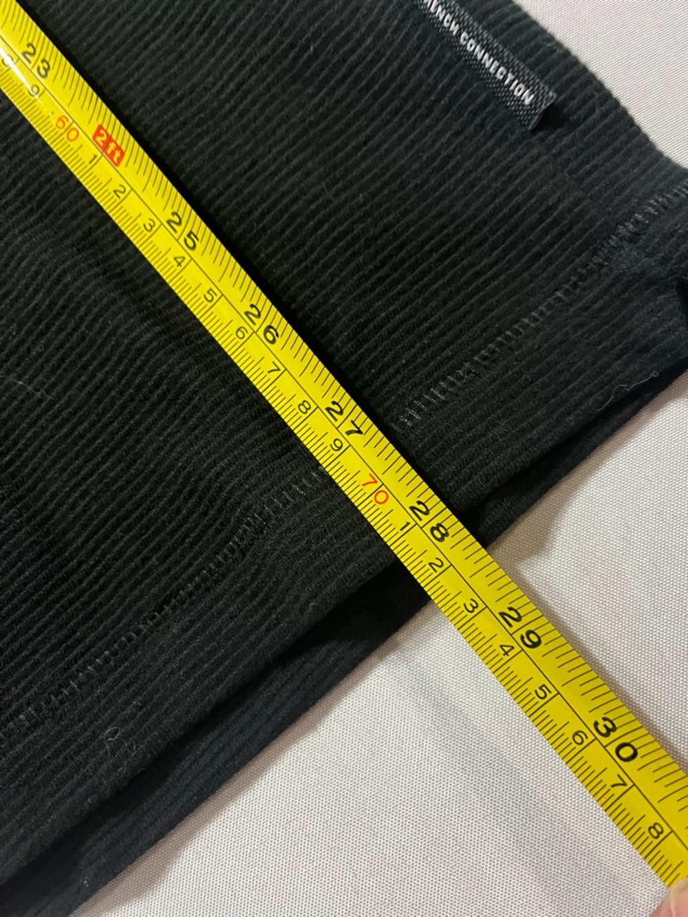 French Connection Black Ribbed Short Sleeve Crew Neck Shirt Mens Small - Picture 9 of 11